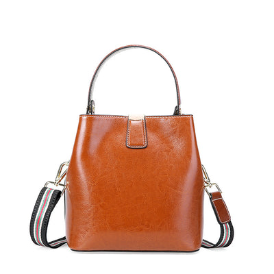 Bolsa de Cuero Encerado para Mujer - Bandolera Tipo Balde Portátil - Image 4