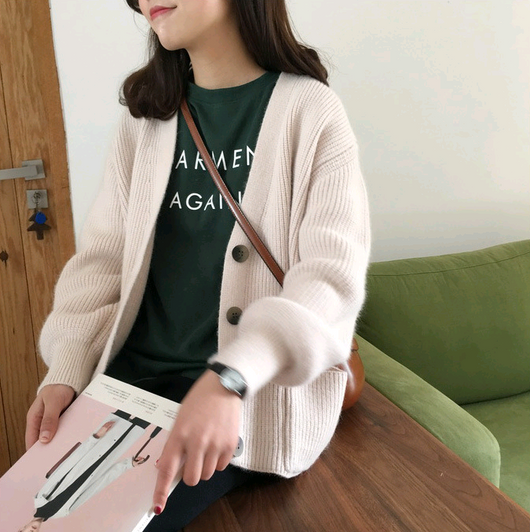 Cardigan de Punto Suelto Estilo Lazy para Otoño e Invierno - Image 10