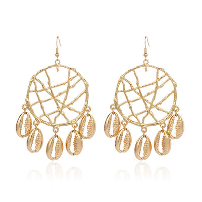 Aretes Atrapasueños Círculo de Concha - Image 9