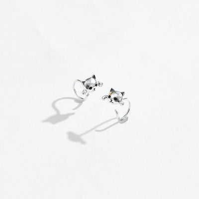 Aretes de Plata Esterlina con Diseño de Gatos Adorables Europeos y Americanos - Image 10