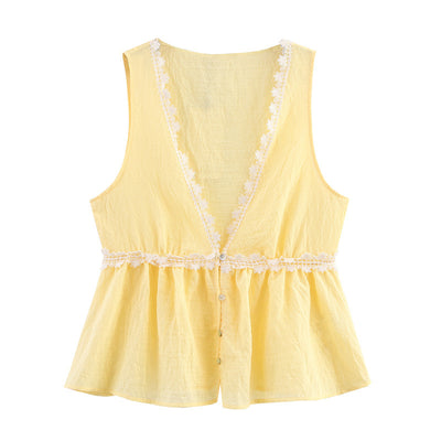 Blusa Elegante con Ribete de Encaje para Mujer - Image 4