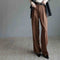 Pantalones de Talle Alto Mujer Pierna Ancha Recta Elegantes