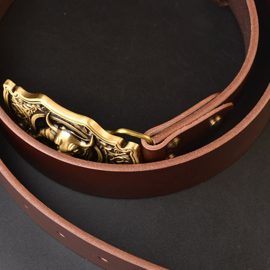 Cinturón de Cuero Genuino con Hebilla de Cobre - Diseño Clásico y Resistente - Image 11