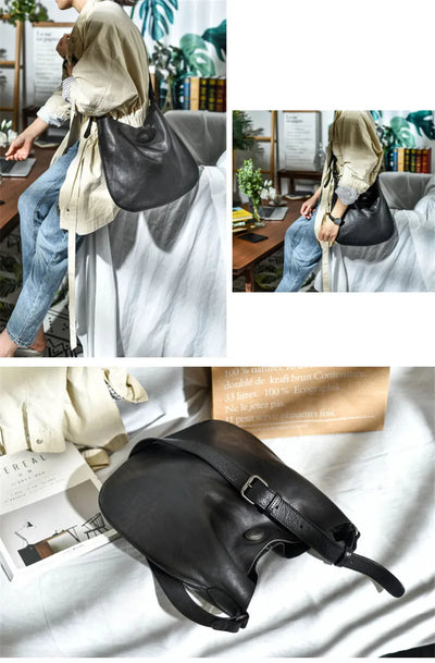 Bolsa Mensajera de Cuero Retro para Literatura y Arte - Image 17