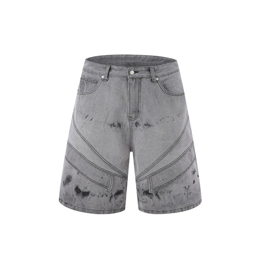Conjunto de Camisa y Shorts Denim Retro Desgastado para Verano - Image 8