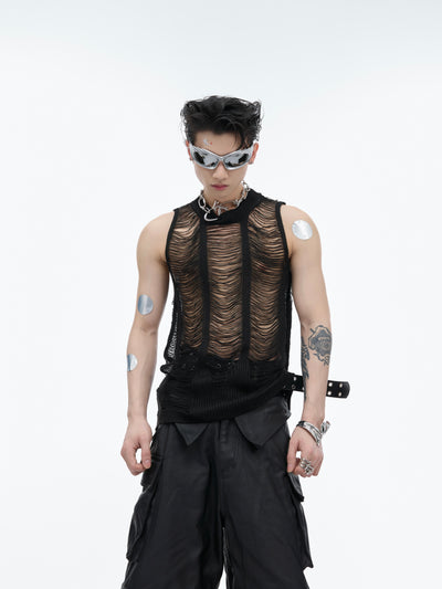 Chaleco Tejido Slim Fit con Detalles Calados - Image 2