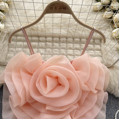 Blusa Vacacional para Mujer con Flores Tridimensionales en Organza - Image 16
