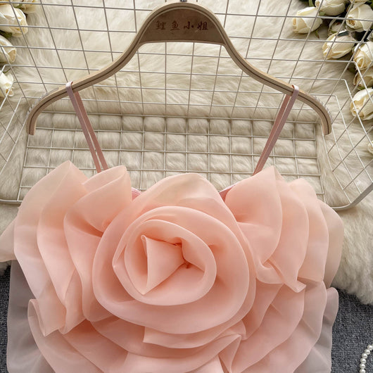 Blusa Vacacional para Mujer con Flores Tridimensionales en Organza - Image 16