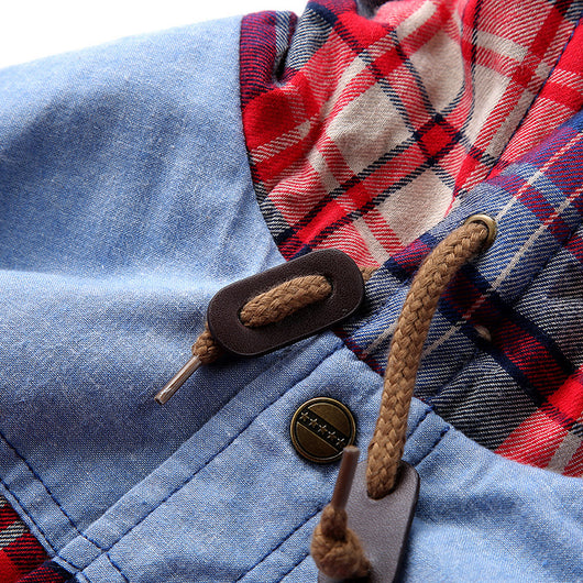 Camisa Acolchada Tipo Plaid para Hombre Talla Grande con Capucha - Otoño e Invierno - Image 18