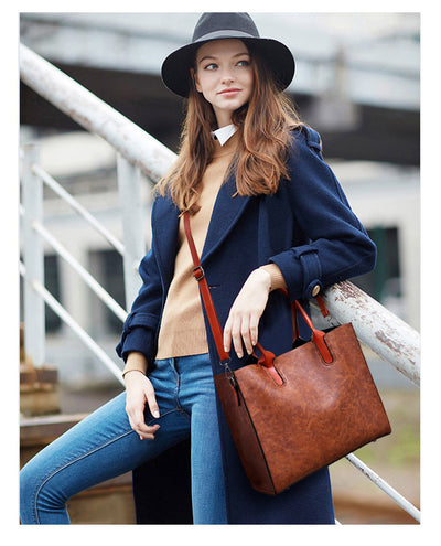 Bolso Retro de Cuero para Mujer - Estilo Europeo y Americano