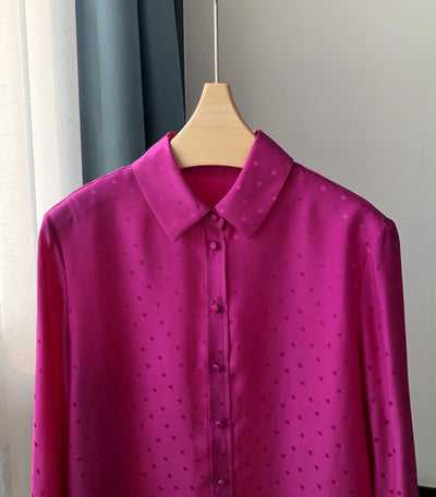 Camisa de Manga Larga en Satén Sedoso Reversible con Brillo - Image 30
