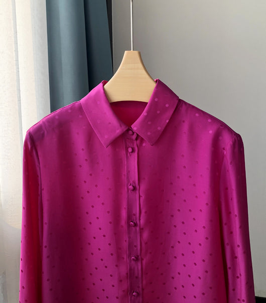 Camisa de Manga Larga en Satén Sedoso Reversible con Brillo - Image 30