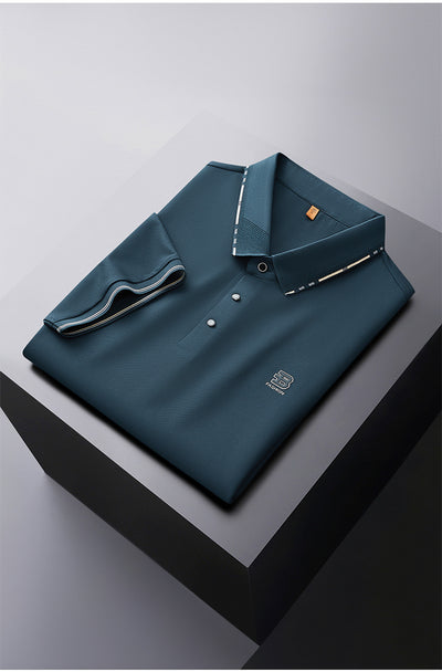 Polo Oversize de Seda Helada para Hombre - Manga Corta con Solapa Relajada - Image 8