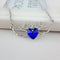 Crystal Heart Necklace-Love Wing Angel Sapphire