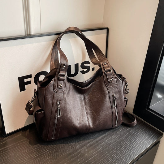 Bolsa de Hombro Texturizada Minimalista de Gran Capacidad para Mujer - Image 10