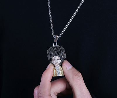 Collar Pendante Iced Out Hip Hop Micro Pavé Oro y Plata para Hombre y Mujer - Image 13