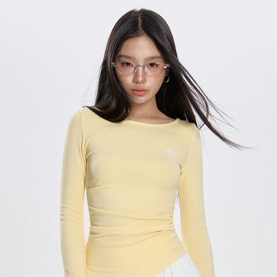 Blusa Plisada Cuello Redondo Manga Larga Versátil para Primavera - Image 5