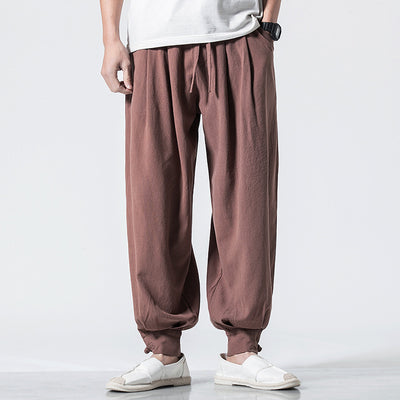 Pantalones Harem de Algodón y Lino Estilo Asiático - Cómodos y Versátiles - Image 3