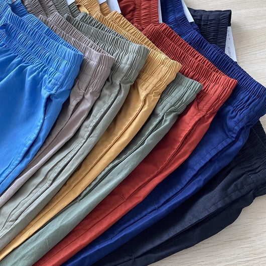 Pantalones Cortos Casuales de Algodón Puro con Cintura Elástica para Hombre - Image 32