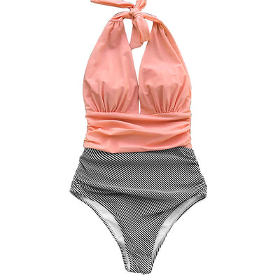 Traje de Baño Enterizo Estampado Espalda Descubierta Talla Grande - Image 16
