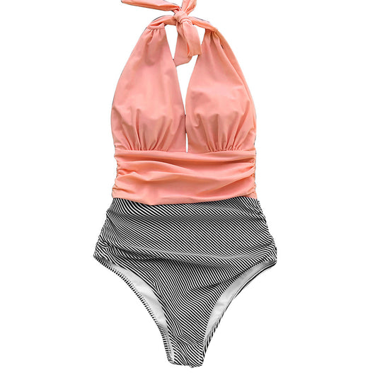 Traje de Baño Enterizo Estampado Espalda Descubierta Talla Grande - Image 16