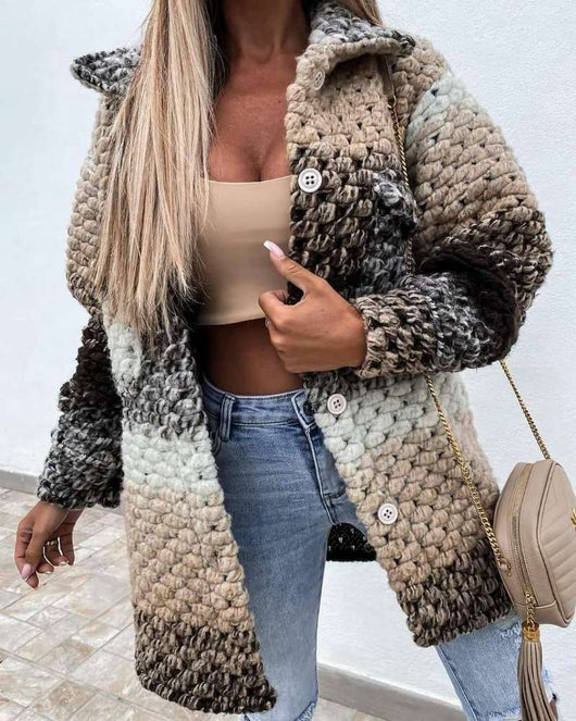 Abrigo de Lana Estampado para Mujer - Colección Otoño Invierno - Image 4