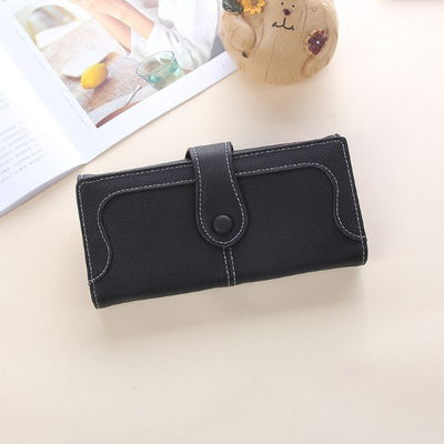 Billetera Larga para Mujer con Costura Retro y Acabado Desgastado - Image 10
