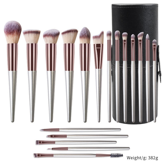 Set de 18 Brochas de Maquillaje Profesional con Mango de Madera Maciza - Image 11