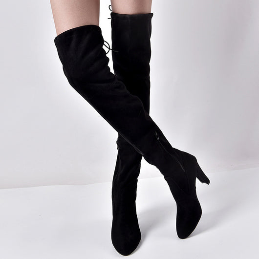 Botas Altas Over The Knee con Tacón Grueso Elástico para Mujer - Image 12