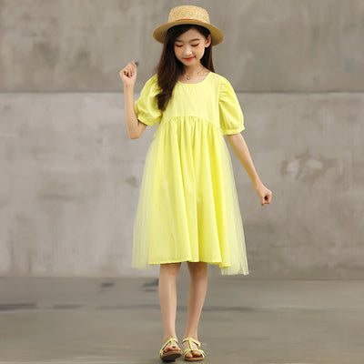 Vestido Niña Verano Algodón Falda Larga Bajo la Rodilla - Image 2