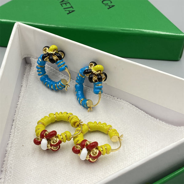 Aretes Esmaltados con Flores Personalizadas