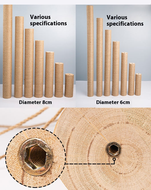 Torre Rascador para Gatos en Madera Maciza con Cuerda de Cáñamo - Image 31