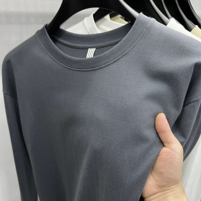 Camiseta Hombre Algodón Premium Cuello Redondo Hombro Descubierto