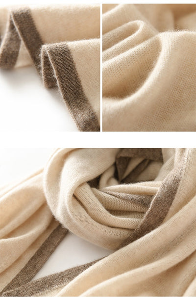 Bufanda Cashmere Tejida con Diseño Geométrico Bloques de Color - Estilo Occidental - Image 27
