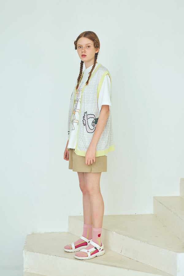 Chaleco Tejido Estilo Colegiala Japonés