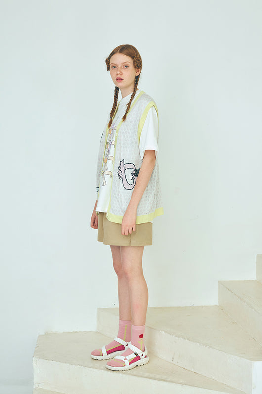 Chaleco Tejido Estilo Colegiala Japonés