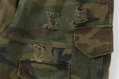 Shorts Punk Holgados con Múltiples Bolsillos y Detalles Rotos - Image 15