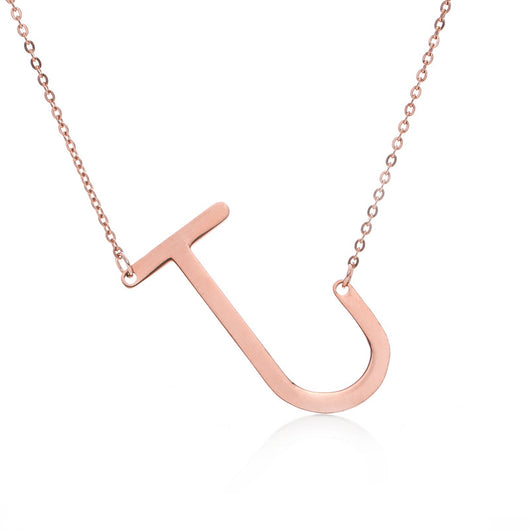 Collar Inicial Acero Inoxidable Chapado en Oro Rosa - Image 38