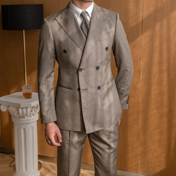Traje Ejecutivo de Doble Botonadura Estilo Retro Elegante para Hombre