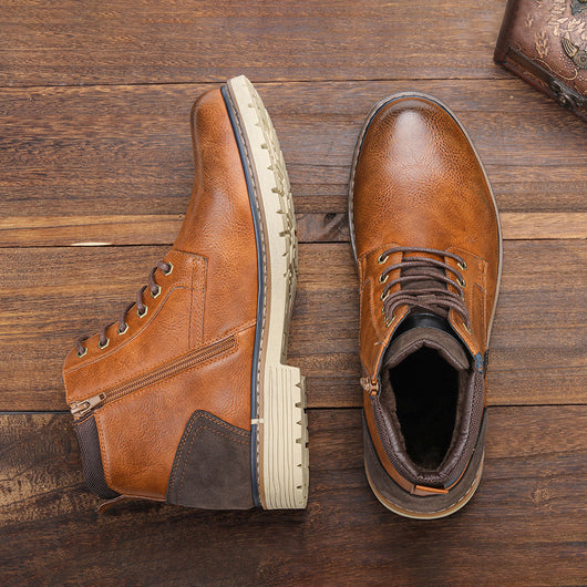 Botas Martin para Hombre con Acabado Pulido y Terciopelo Cálido - Image 3