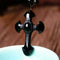 Colgante Cruz de Obsidiana Natural - Collar Protector