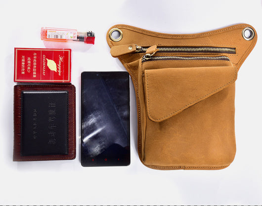 Bolsa Táctica de Cuero Genuino para Hombre - Riñonera Outdoor Ajustable - Image 10