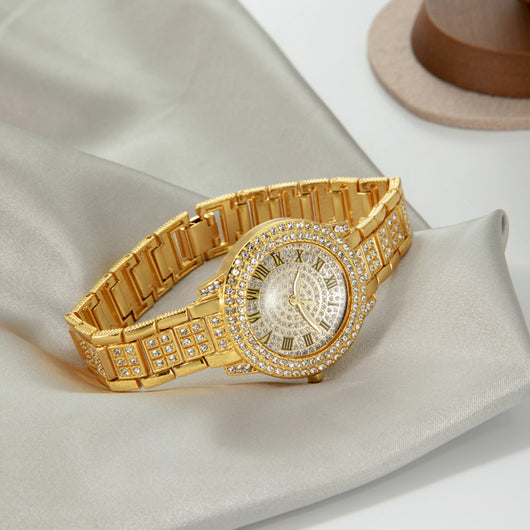 Reloj de Diamantes Digitales con Números Romanos y Brillantes para Mujer - Image 17