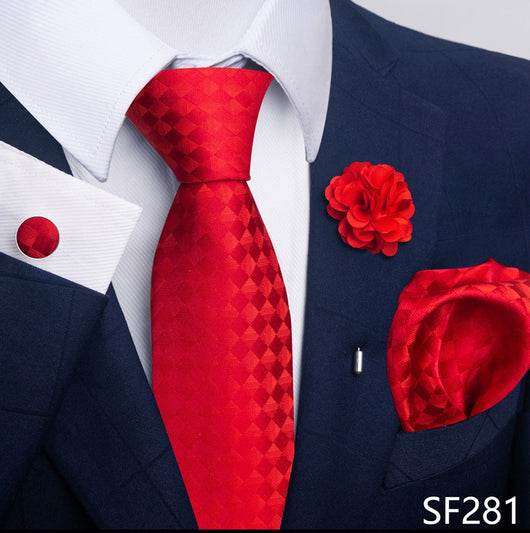 Combo Corbata, Traje y Pañuelo de Bolsillo para Hombre - Juego 8 - Image 89