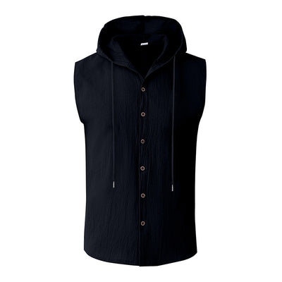 Camisa sin Mangas de Lino con Capucha para Hombre - Image 16