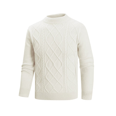 Suéter Casual de Cuello Alto Medio en Colores Sólidos para Hombre - Image 5