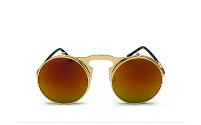 Gafas de Sol Steampunk Retro Abatibles Marco Redondo Metal - Image 14