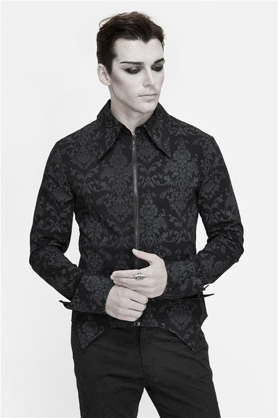 Camisa Hombre Cuello Alto Cremallera Bordada Manga Larga - Image 4