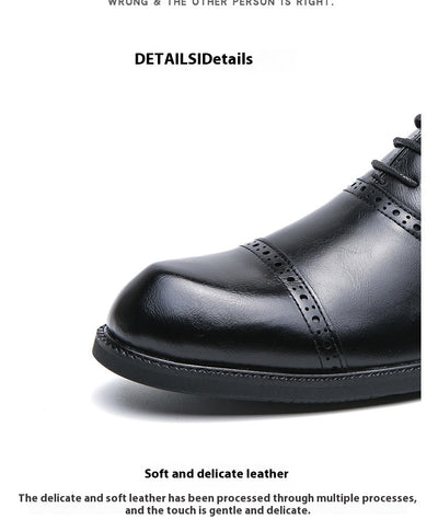 Zapatos de Cuero Puntiagudos Estilo Retro para Hombre Talla Grande - Image 20