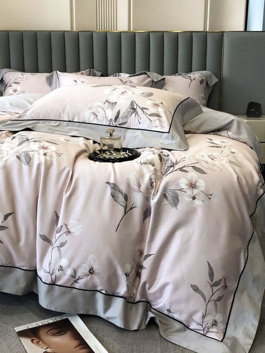 Juego de Cama de Algodón Premium Estilo Campestre con Flores Digitales - Image 35